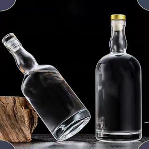 Bouteilles en verre personnalisées de 500ml 750ml liqueur bouchée vodka <span class=keywords><strong>gin</strong></span> rhum whisky tequila pour l'emballage du vin - Product Image 2