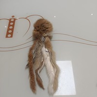 Jouet pour chat en vraie fourrure de lapin personnalisé, tête d'octopus, queue longue, pour chats, chiens, souris, jouet en peluche doux en fourrure de lapin pour animaux de compagnie