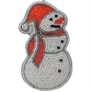 Adorno navideño de muñeco de nieve hecho a mano con cuentas, lindo muñeco de nieve con cuentas, colgante navideño, fabricante y proveedor - Product Image 1