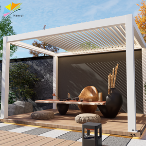 Hanrui-Parasol de aluminio con persianas, pérgola plegable motorizada, giratoria, ajustable por separado, techo retráctil - Product Image 4