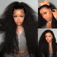 Demi Perruque Cheveux Humains Remy Indiens Bouclés Crépus 4A 4B 4C Sans Colle Tissage Cordon Serrage Longue Perruque Lace Transparente