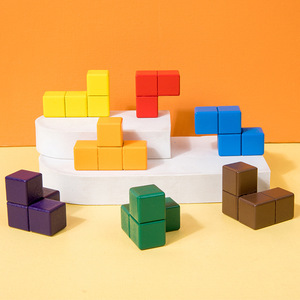 HURREE Blocs de construction en bois pour enfants, Tangram, puzzle 3D transformable, jouet éducatif préscolaire écologique, jeu pour les enfants de 2 à 7 ans - Product Image 4