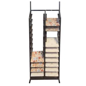 Accept Custom Showroom Metal Carpet Tile Display Rack Ceramic Sample Floor Stand