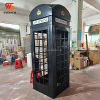 Cabine téléphonique noire de Londres, support de téléphone pour livre d'or audio, décoration de fête pour événements de mariage en plein air et en intérieur