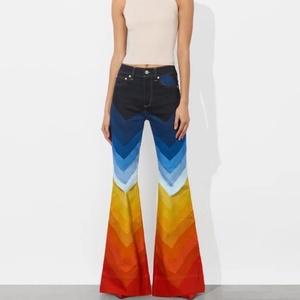 กางเกงขายาวทรงบานเอวสูงสำหรับผู้หญิง ลายพิมพ์ดิจิทัล 3 มิติ สไตล์ลำลอง แฟชั่น ทันสมัย ใส่ได้หลายโอกาส ขายดี - Product Image 1