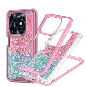 Étui de téléphone triple avec paillettes de luxe pour Samsung <span class=keywords><strong>Galaxy</strong></span> <span class=keywords><strong>S23</strong></span> FE/A05/A05S/A15/A35/A55, étui de téléphone à paillettes dégradées 360 pour filles - Product Image 2