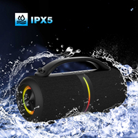 Altavoz Bluetooth Portátil BKK, Impermeable IPX5, 60W, con Luz RGB, Compatible con BT, USB y Tarjeta TF