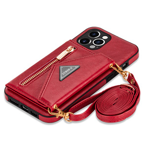 Fente pour carte PU étui de téléphone portable fermeture éclair portefeuille sac à main étui de téléphone bandoulière étui de téléphone portable pour <span class=keywords><strong>iphone</strong></span> 16 15 14 13 <span class=keywords><strong>12</strong></span> - Product Image 6