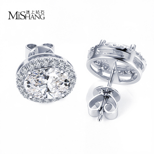 Messi Jewelry MSE-889 18K White Gold Diamond Earrings For Women - Product Image 6