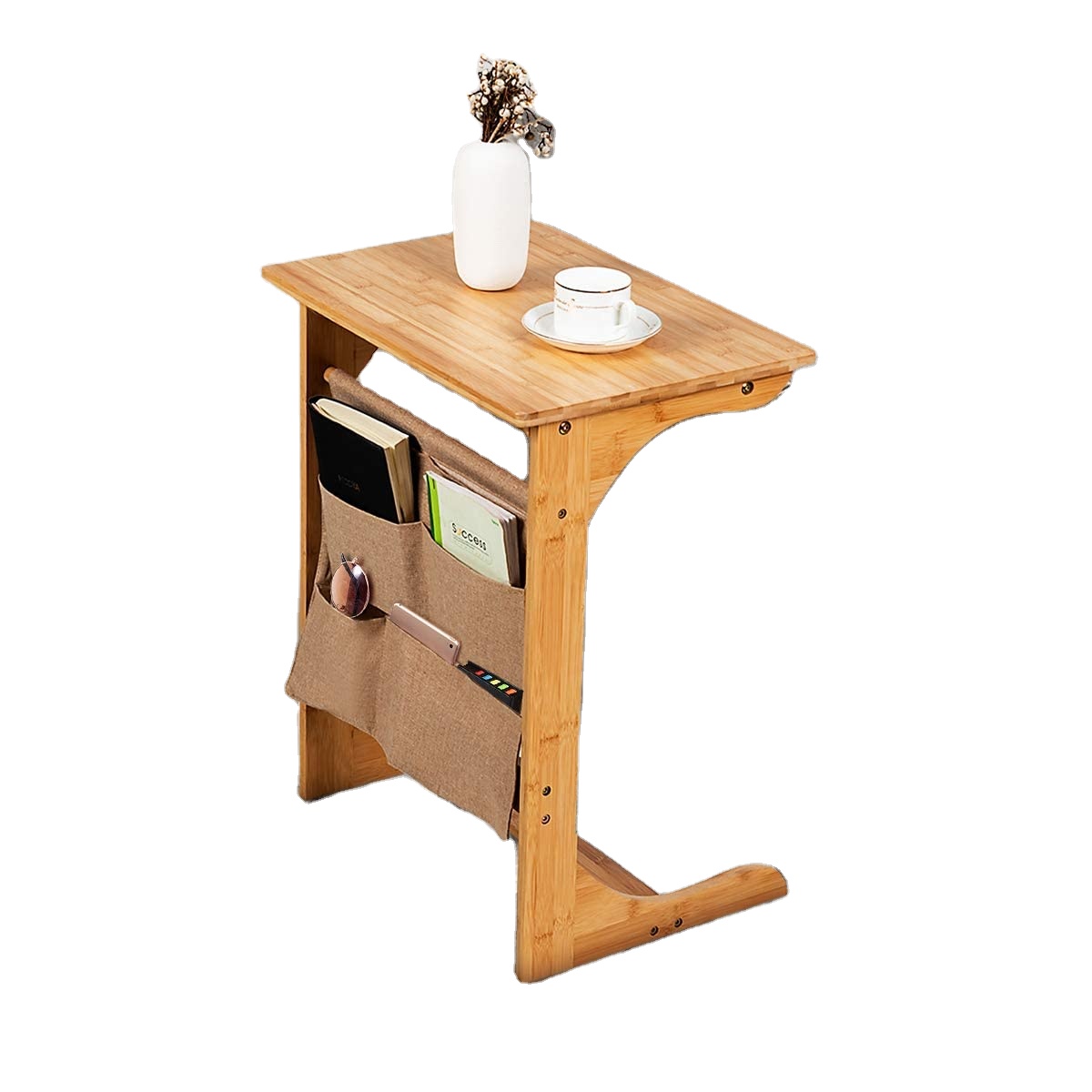 Combohome бамбуковый диван, боковой офисный столик для телевизора, столик для закусок, столик для ноутбука, сумка для хранения, C-образный боковой столик для кровати