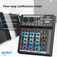 Mélangeur de conférence professionnel T-VI4 Effets stéréo intégrés pour l'enregistrement de vidéoconférence USB Quatre canaux