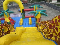Parque de Atracciones de jungla, jirafa inflable, parque de juegos hinchable