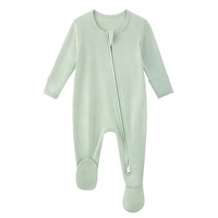 Combinaison en coton unisexe pour nouveau-né avec fermeture éclair bidirectionnelle, imprimé animal, ensemble de vêtements pour bébé écologiques, OEM, combinaison pour bébé personnalisée