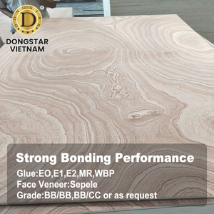 Sapele Face Fancy Plywood 4x8ft Commercial Plywood Sheet for <b>Cabinet</b> Door Production - Product Image 3