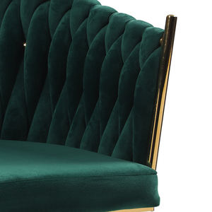 Обеденные стулья для дома и коммерческого использования, в стиле лёгкой роскоши, с металлическими ножками и обивкой из вельветовой ткани. - Product Image 6