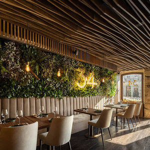 Ensemble de meubles de restaurant de style italien, table en contreplaqué avec chaises en velours, meubles de restaurant pour restaurant occidental, café - Product Image 1