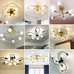 Lampadario Industriale in Ferro a Più Teste, Design Vintage Creativo, Lampada a <span class=keywords><strong>Soffitto</strong></span> LED per Soggiorno, Camera da Letto, Sala da Pranzo - Product Image 4