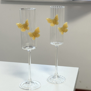 <strong>Wholesales</strong> Ins Decorative butterfly Glass <strong>champagne</strong> Cup Creative Cocktail Glass Water Cup - Product Image 4