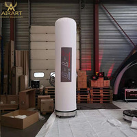 Columna de Luz Espiral Inflable Decorativa para Exteriores de Barbería