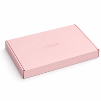 Individuelles Logo Flache Sakura Rosa Versandbox Umweltfreundliche Wellpappe Recycelbare Versandverpackung für Kleidung Geschenk