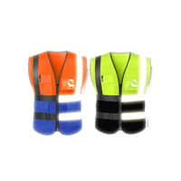 Gilet da Lavoro Riflettente LED Impermeabile Giallo/Arancione Fluorescente Alta Visibilità ANSI Classe 3 per Uomo Edilizia con Logo Personalizzato