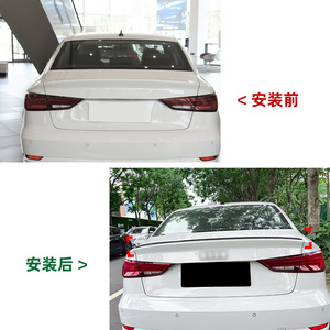 Audi A3 S3 8V Sedan Rear <b>Trunk</b> Spoiler Piano <b>Black</b> Carbon Fiber Texture Ducktail ABS 2014-2020 - Product Image 4