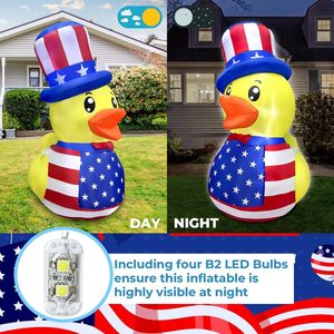 Décorations gonflables de canard de 1,5 m pour le 4 juillet, Jour de l'Indépendance, avec lumières LED intégrées pour fêtes patriotiques - Product Image 6