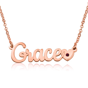 Collana con Ciondolo Personalizzato a Forma di <span class=keywords><strong>Cuore</strong></span> in Acciaio Inossidabile Placcato Oro 18k con Pietra Portafortuna, Gioiello alla Moda per Donna - Product Image 6