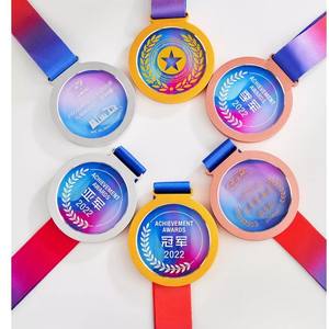 Medallas Deportivas Personalizadas de Aleación de Zinc y <span class=keywords><strong>Trofeos</strong></span> Escolares con Etiquetas de Fútbol y Tenis de Mesa, Grabado Ecológico con Impresión UV - Product Image 3