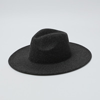 Chapeau Fedora en feutre imitation laine à large bord, style cowboy jazz rétro britannique, unisexe, pour automne-hiver, accessoire de tête formel
