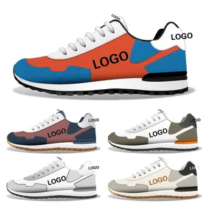 Oem Odm Fabricante Fábrica De Camurça De Couro Respirável Anti Slip Shock Outdoor Casual Sport Vintage Running Shoes Logotipo Personalizado