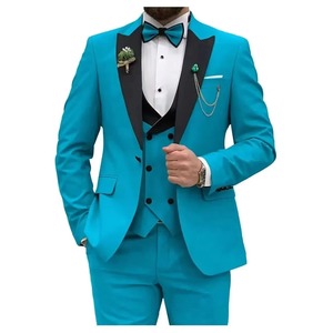 Abiti da <span class=keywords><strong>uomo</strong></span> all'ingrosso per sposo e testimone: Completo slim fit con pantaloni, gilet e <span class=keywords><strong>blazer</strong></span> per banchetti nuziali - Product Image 2