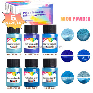 Poudre de mica, ensemble de 6 couleurs, pigment <span class=keywords><strong>nacré</strong></span> pour résine époxy, pigment pour la fabrication de savon, bombes de bain, fabrication de bougies - Product Image 5