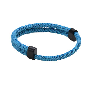 DIY Double Slip Snap Réglable Corde Tressée Bracelets Hommes Femmes Extérieur <span class=keywords><strong>Bateau</strong></span> Ancre Bracelets Couple Bijoux Anniversaire Cadeaux - Product Image 3