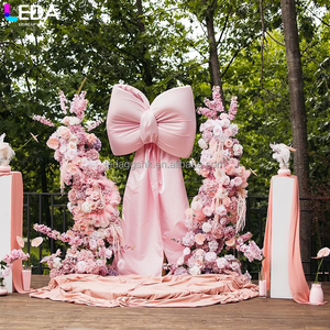 LEDA Décoration de Noël intérieure et extérieure, Nouveauté directe usine, Élégant nœud géant en velours rose pour mariage - Product Image 1