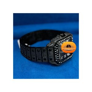 นาฬิกาข้อมือผู้ชายหรูหราแบบฮิปฮอป ประดับเพชรเต็มเรือน พร้อมกล่อง - Product Image 5
