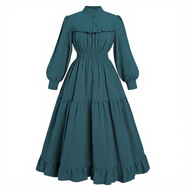 CR ROLECOS Black Echo Victorian & Edwardian Long Sleeve Gothic Renaissance Costume Dress for Women China ODM