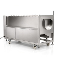 Machine industrielle de lavage et de pelage de pommes de terre, carottes, gingembre, radis, igname, navetteuse, 380V, 7 brosses