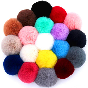 Pompon en fausse fourrure de lapin Rex de 8 cm pour porte-clés, sacs, chapeaux et écharpes – Vente en gros usine, idéal pour le bricolage - Product Image 2
