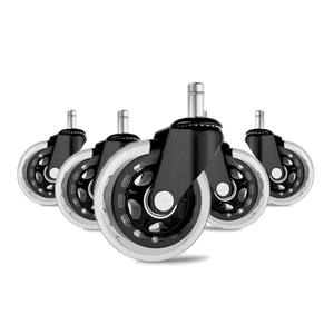 Bürostuhl-Wellenrad-Set mit 5 Rollen zum Schutz Aller Böden, Schwerlast-Möbelrollen, Transparente Rollen - Product Image 1