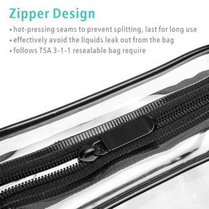 Vente directe d'usine, sac cosmétique transparent en PVC renforcé avec fermeture éclair verte, écologique, cadeau d'anniversaire, cadeau de vacances, voyage - Product Image 2