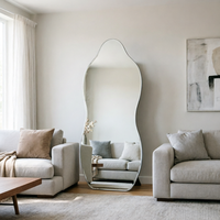 Miroir de salle de bain sans cadre, rond, compact, en forme de nuage, pleine longueur, incassable, OEM, pour la décoration murale