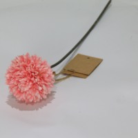 Vente en gros de fleurs artificielles en pompon de chrysanthème à boule unique de 32 cm, couleur et emballage personnalisés pour la décoration d'arrangements floraux