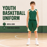 Uniforme de basket-ball personnalisé pour les jeunes, ensemble de maillot sans manches en mesh à col en V et short pour les tournois de basket-ball pour adolescents