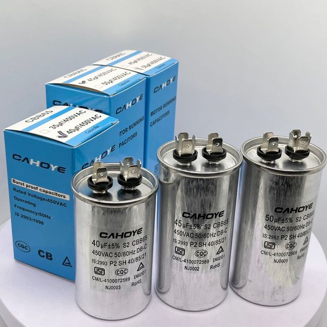 Hongye CBB65 High Quality Polypropylene Film Capacitor for AC Motor Run Air Conditioner 5uf 370/440V Aluminum Case High Voltage
