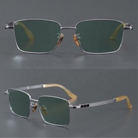 Lunettes de soleil polarisées en titane pour hommes avec logo personnalisé, lunettes de soleil de luxe en corne de buffle