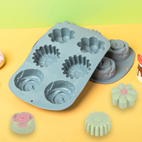 Nouveau moule à pâtisserie en silicone réutilisable et résistant au four, en forme de mini-rose, pour puddings et gâteaux, disponible en gros