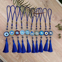 Pendentif de voiture ou de maison en alliage de zinc avec verre, motif œil bleu porte-bonheur, cadeau à suspendre pour voiture, vente en gros