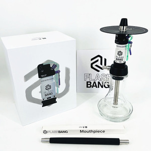 Cachimba estilo Flash Bang árabe, set de barra con forma de <span class=keywords><strong>granada</strong></span> blanca, botella de vidrio con acabado espejo - Product Image 3