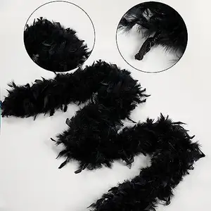 Wholesale 2 Yards Turkey Chandelle Boa Feathers For Party Bulk Halloween Wedding Centerpieces Concert Costume Home Decoration